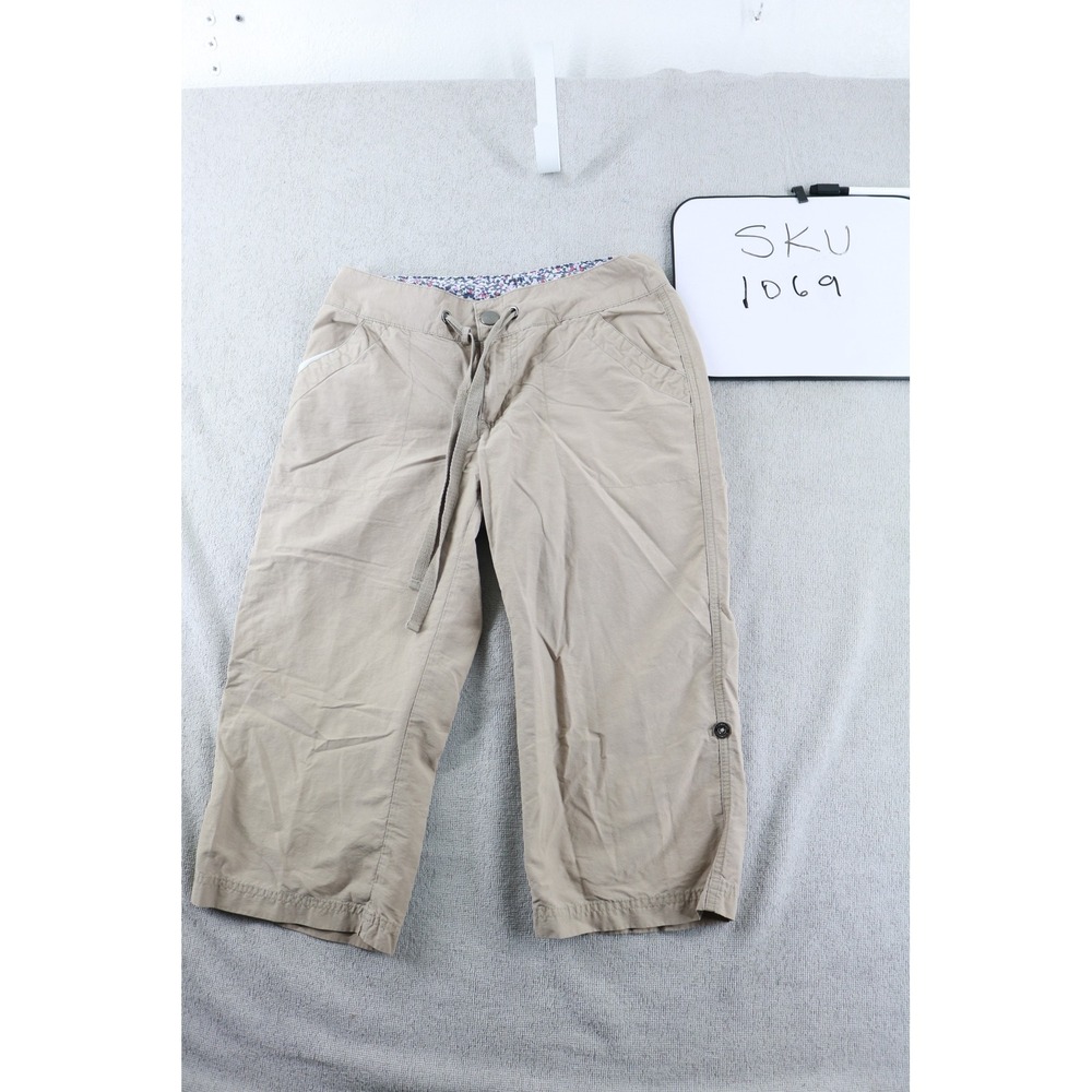 Columbia Capri Pants Womens 10 Tan Anytime Outdoor Cropped Hiking Drawstring
